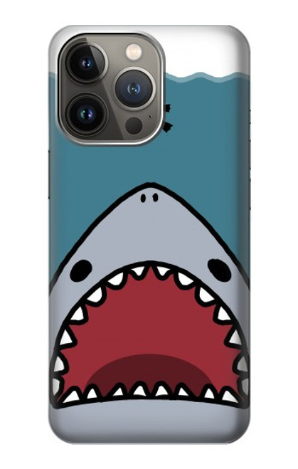 W3825 Cartoon Shark Sea Diving Hülle Schutzhülle Taschen und Leder Flip für iPhone 14 Pro