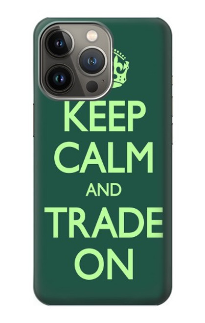 W3862 Keep Calm and Trade On Hülle Schutzhülle Taschen und Leder Flip für iPhone 14 Pro