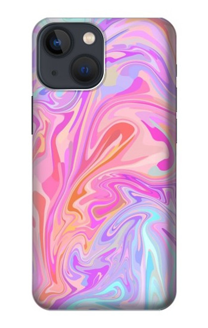 W3444 Digital Art Colorful Liquid Hülle Schutzhülle Taschen und Leder Flip für iPhone 14 Plus