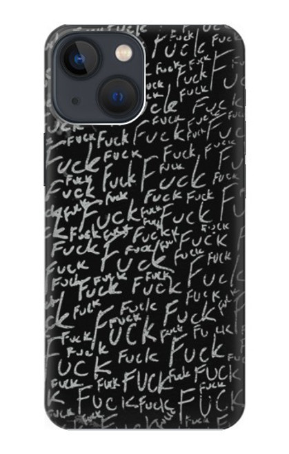 W3478 Funny Words Blackboard Hülle Schutzhülle Taschen und Leder Flip für iPhone 14 Plus