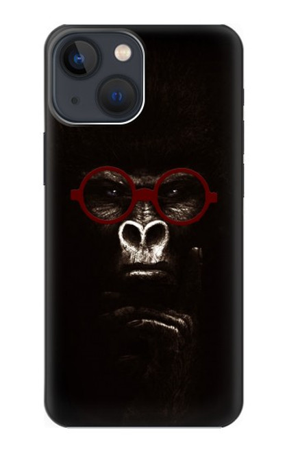 W3529 Thinking Gorilla Hülle Schutzhülle Taschen und Leder Flip für iPhone 14 Plus