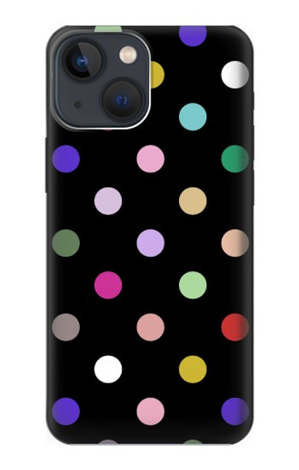 W3532 Colorful Polka Dot Hülle Schutzhülle Taschen und Leder Flip für iPhone 14 Plus