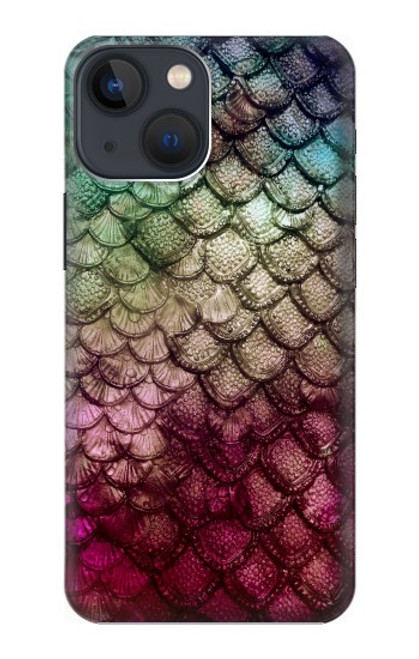 W3539 Mermaid Fish Scale Hülle Schutzhülle Taschen und Leder Flip für iPhone 14 Plus