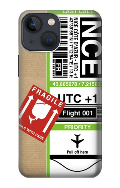 W3543 Luggage Tag Art Hülle Schutzhülle Taschen und Leder Flip für iPhone 14 Plus