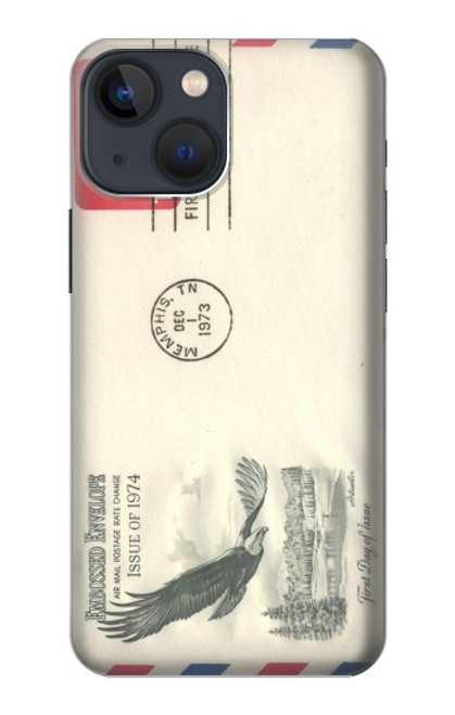 W3551 Vintage Airmail Envelope Art Hülle Schutzhülle Taschen und Leder Flip für iPhone 14 Plus