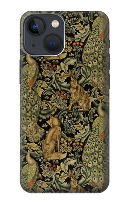 W3661 William Morris Forest Velvet Hülle Schutzhülle Taschen und Leder Flip für iPhone 14 Plus