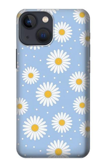 W3681 Daisy Flowers Pattern Hülle Schutzhülle Taschen und Leder Flip für iPhone 14 Plus