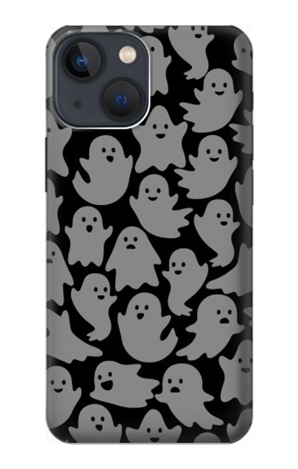 W3835 Cute Ghost Pattern Hülle Schutzhülle Taschen und Leder Flip für iPhone 14 Plus