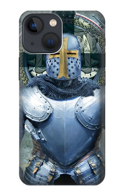 W3864 Medieval Templar Heavy Armor Knight Hülle Schutzhülle Taschen und Leder Flip für iPhone 14 Plus