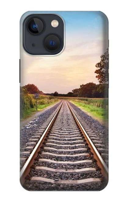 W3866 Railway Straight Train Track Hülle Schutzhülle Taschen und Leder Flip für iPhone 14 Plus
