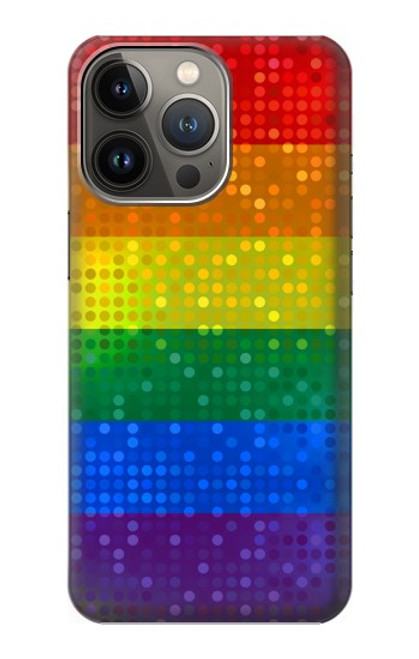 W2683 Rainbow LGBT Pride Flag Hülle Schutzhülle Taschen und Leder Flip für iPhone 14 Pro Max