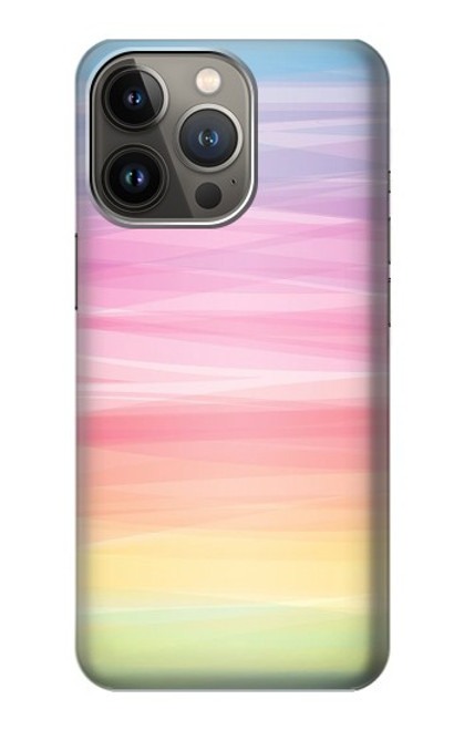 W3507 Colorful Rainbow Pastel Hülle Schutzhülle Taschen und Leder Flip für iPhone 14 Pro Max