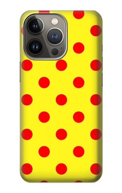 W3526 Red Spot Polka Dot Hülle Schutzhülle Taschen und Leder Flip für iPhone 14 Pro Max