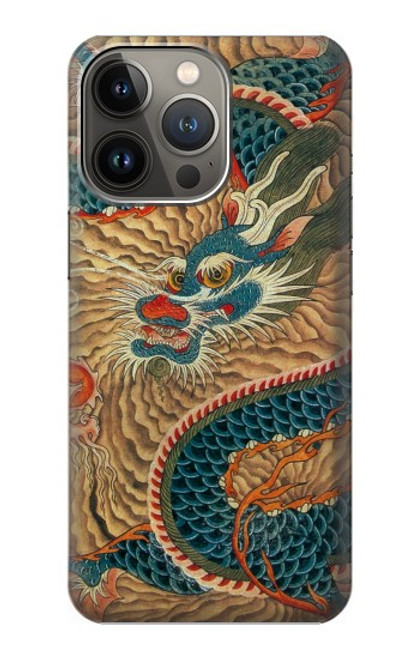 W3541 Dragon Cloud Painting Hülle Schutzhülle Taschen und Leder Flip für iPhone 14 Pro Max
