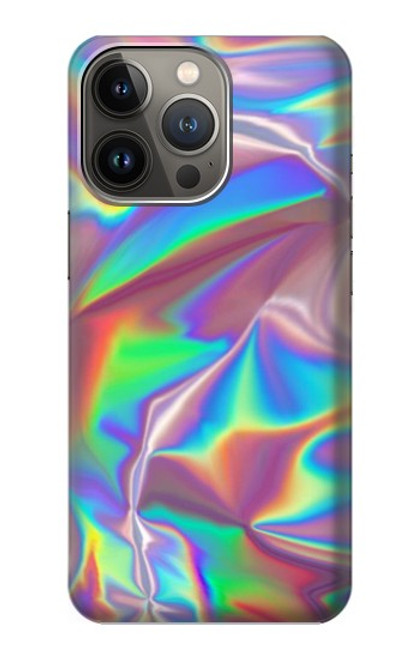 W3597 Holographic Photo Printed Hülle Schutzhülle Taschen und Leder Flip für iPhone 14 Pro Max