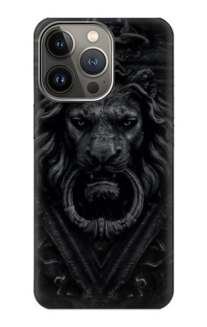 W3619 Dark Gothic Lion Hülle Schutzhülle Taschen und Leder Flip für iPhone 14 Pro Max