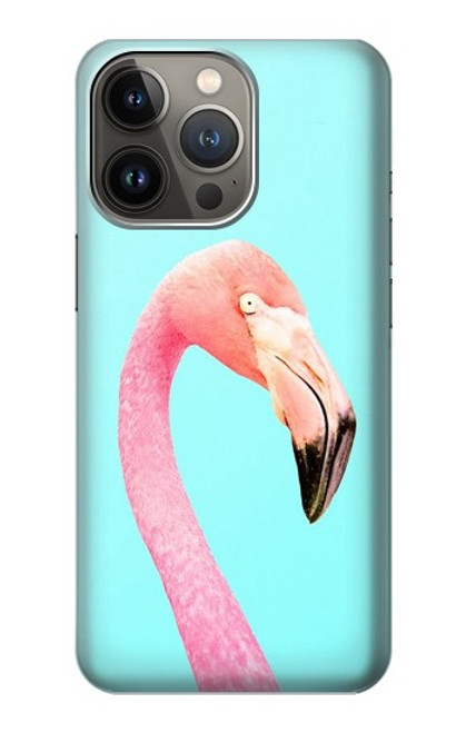 W3708 Pink Flamingo Hülle Schutzhülle Taschen und Leder Flip für iPhone 14 Pro Max