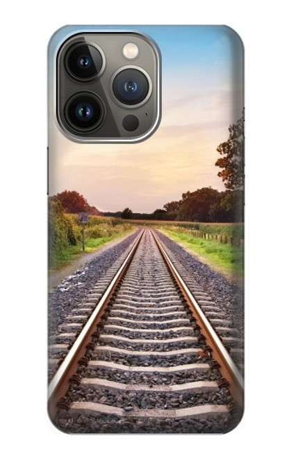 W3866 Railway Straight Train Track Hülle Schutzhülle Taschen und Leder Flip für iPhone 14 Pro Max