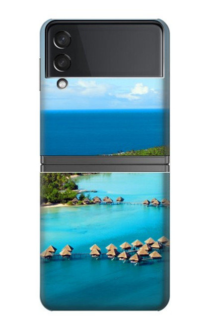W0844 Bora Bora Island Hülle Schutzhülle Taschen Flip für Samsung Galaxy Z Flip 4