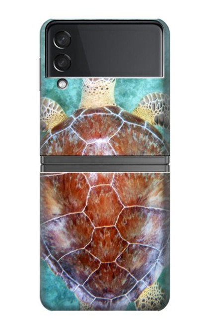 W1424 Sea Turtle Hülle Schutzhülle Taschen Flip für Samsung Galaxy Z Flip 4