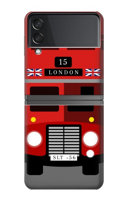 W2058 England British Double Decker Bus Hülle Schutzhülle Taschen Flip für Samsung Galaxy Z Flip 4