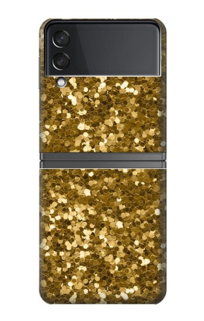 W3388 Gold Glitter Graphic Print Hülle Schutzhülle Taschen Flip für Samsung Galaxy Z Flip 4