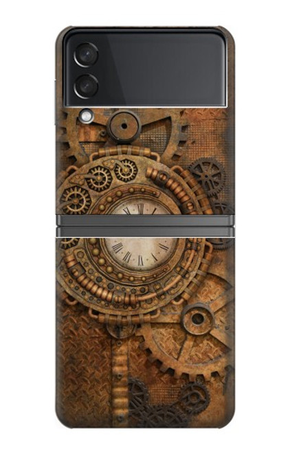W3401 Clock Gear Steampunk Hülle Schutzhülle Taschen Flip für Samsung Galaxy Z Flip 4
