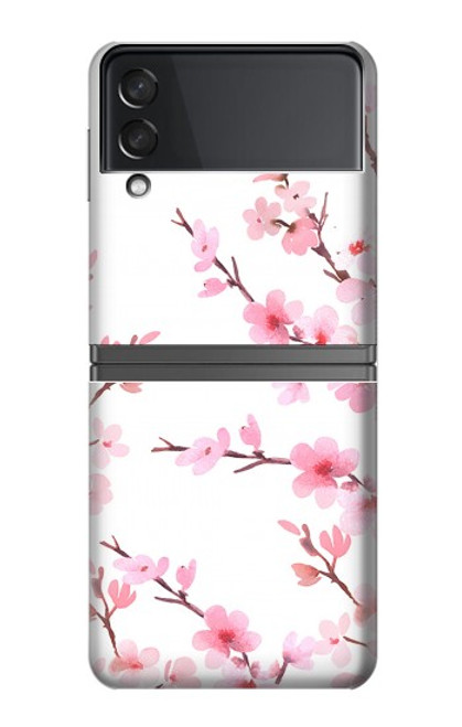 W3707 Pink Cherry Blossom Spring Flower Hülle Schutzhülle Taschen Flip für Samsung Galaxy Z Flip 4