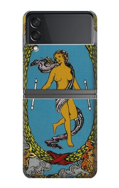 W3746 Tarot Card The World Hülle Schutzhülle Taschen Flip für Samsung Galaxy Z Flip 4