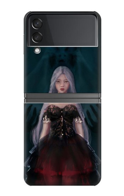 W3847 Lilith Devil Bride Gothic Girl Skull Grim Reaper Hülle Schutzhülle Taschen Flip für Samsung Galaxy Z Flip 4