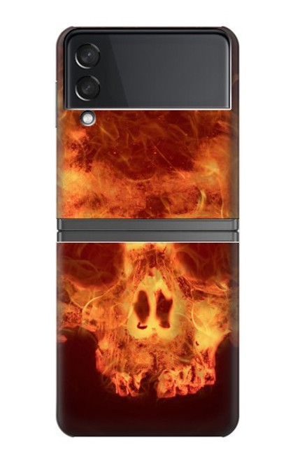 W3881 Fire Skull Hülle Schutzhülle Taschen Flip für Samsung Galaxy Z Flip 4