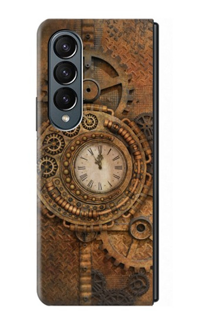 W3401 Clock Gear Steampunk Hülle Schutzhülle Taschen Flip für Samsung Galaxy Z Fold 4