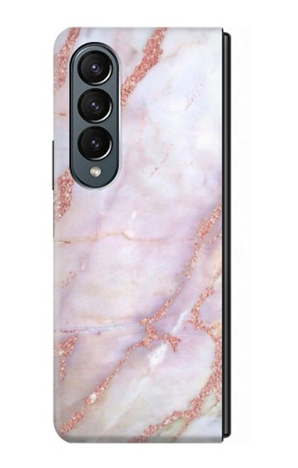 W3482 Soft Pink Marble Graphic Print Hülle Schutzhülle Taschen Flip für Samsung Galaxy Z Fold 4