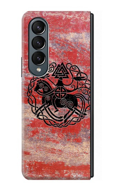 W3831 Viking Norse Ancient Symbol Hülle Schutzhülle Taschen Flip für Samsung Galaxy Z Fold 4