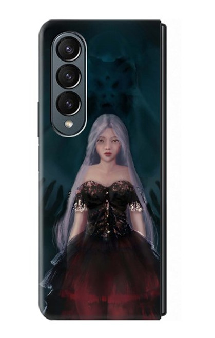 W3847 Lilith Devil Bride Gothic Girl Skull Grim Reaper Hülle Schutzhülle Taschen Flip für Samsung Galaxy Z Fold 4