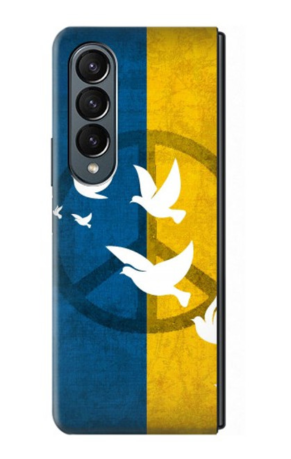W3857 Peace Dove Ukraine Flag Hülle Schutzhülle Taschen Flip für Samsung Galaxy Z Fold 4