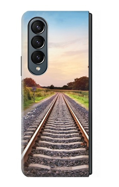 W3866 Railway Straight Train Track Hülle Schutzhülle Taschen Flip für Samsung Galaxy Z Fold 4