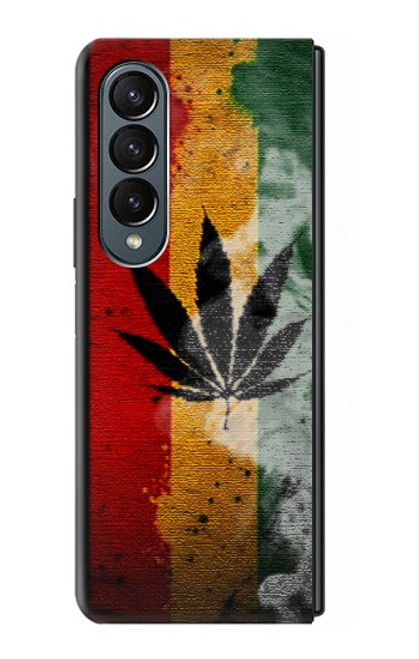W3890 Reggae Rasta Flag Smoke Hülle Schutzhülle Taschen Flip für Samsung Galaxy Z Fold 4