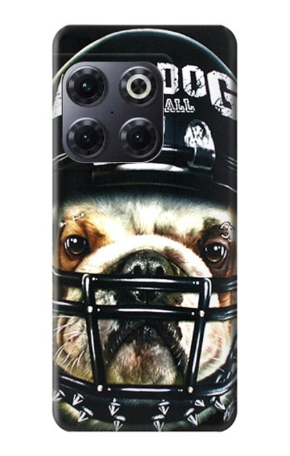 W0098 Bulldog American Football Hülle Schutzhülle Taschen und Leder Flip für OnePlus 10T