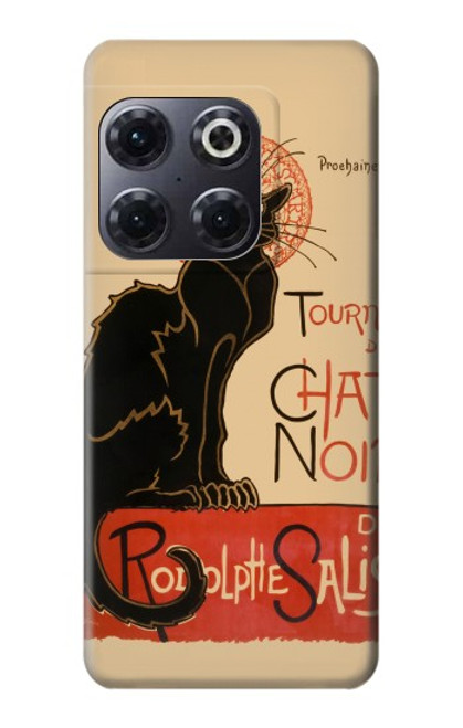 W2739 Chat Noir Black Cat Vintage Hülle Schutzhülle Taschen und Leder Flip für OnePlus 10T