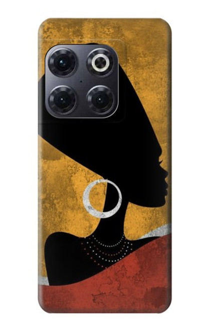 W3453 African Queen Nefertiti Silhouette Hülle Schutzhülle Taschen und Leder Flip für OnePlus 10T