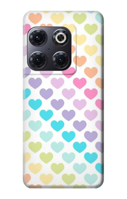 W3499 Colorful Heart Pattern Hülle Schutzhülle Taschen und Leder Flip für OnePlus 10T