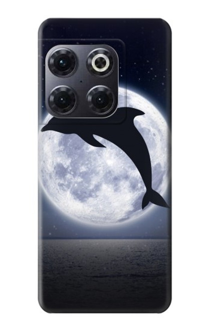 W3510 Dolphin Moon Night Hülle Schutzhülle Taschen und Leder Flip für OnePlus 10T