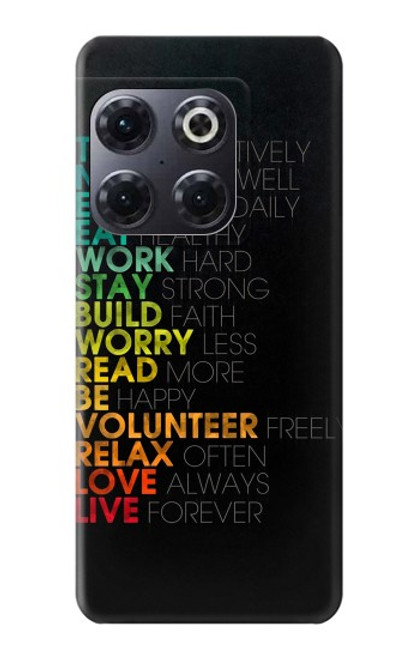 W3523 Think Positive Words Quotes Hülle Schutzhülle Taschen und Leder Flip für OnePlus 10T