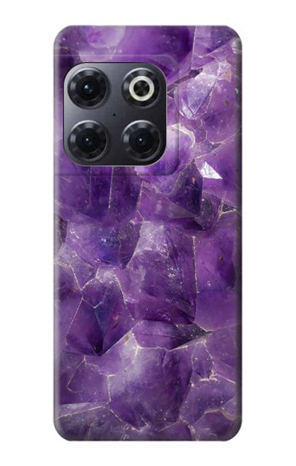 W3713 Purple Quartz Amethyst Graphic Printed Hülle Schutzhülle Taschen und Leder Flip für OnePlus 10T