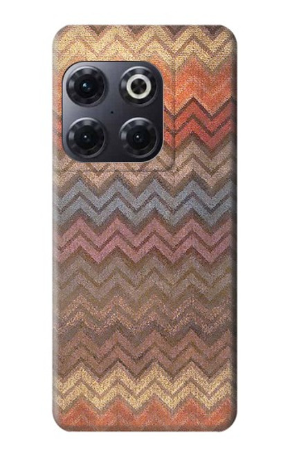 W3752 Zigzag Fabric Pattern Graphic Printed Hülle Schutzhülle Taschen und Leder Flip für OnePlus 10T