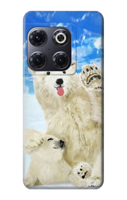 W3794 Arctic Polar Bear and Seal Paint Hülle Schutzhülle Taschen und Leder Flip für OnePlus 10T