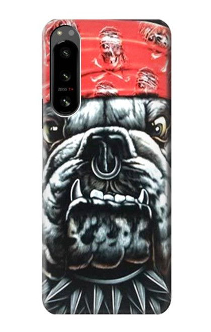 W0100 Bulldog American Football Hülle Schutzhülle Taschen und Leder Flip für Sony Xperia 5 IV