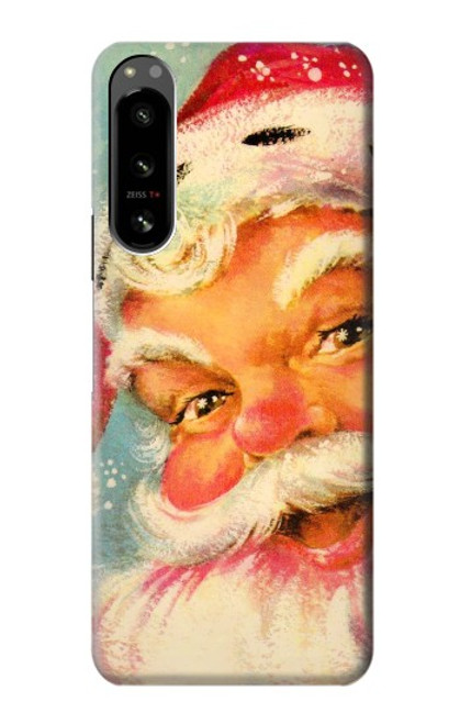 W2840 Christmas Vintage Santa Hülle Schutzhülle Taschen und Leder Flip für Sony Xperia 5 IV