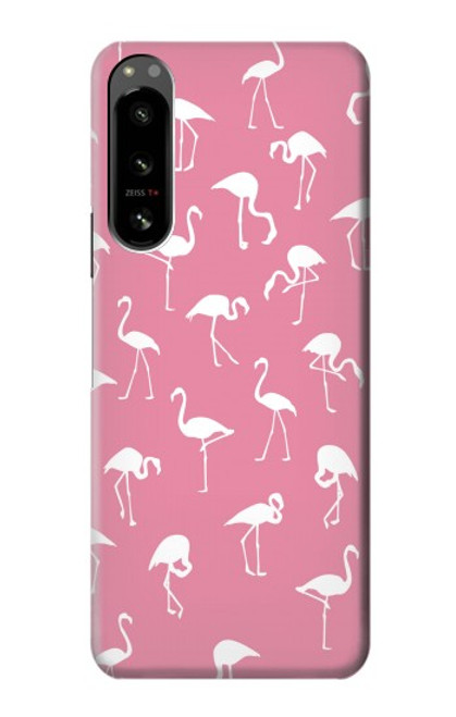 W2858 Pink Flamingo Pattern Hülle Schutzhülle Taschen und Leder Flip für Sony Xperia 5 IV